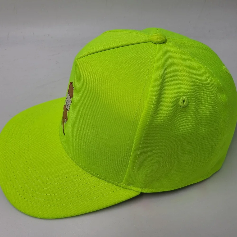 Elmer Fudd Hat Snapback Neon Green Looney Tunes Hunting Logo Cartoon Novelty Men